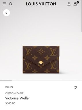 Louis Vuitton Monogram Compact Envelope Wallet in Brown and Gold